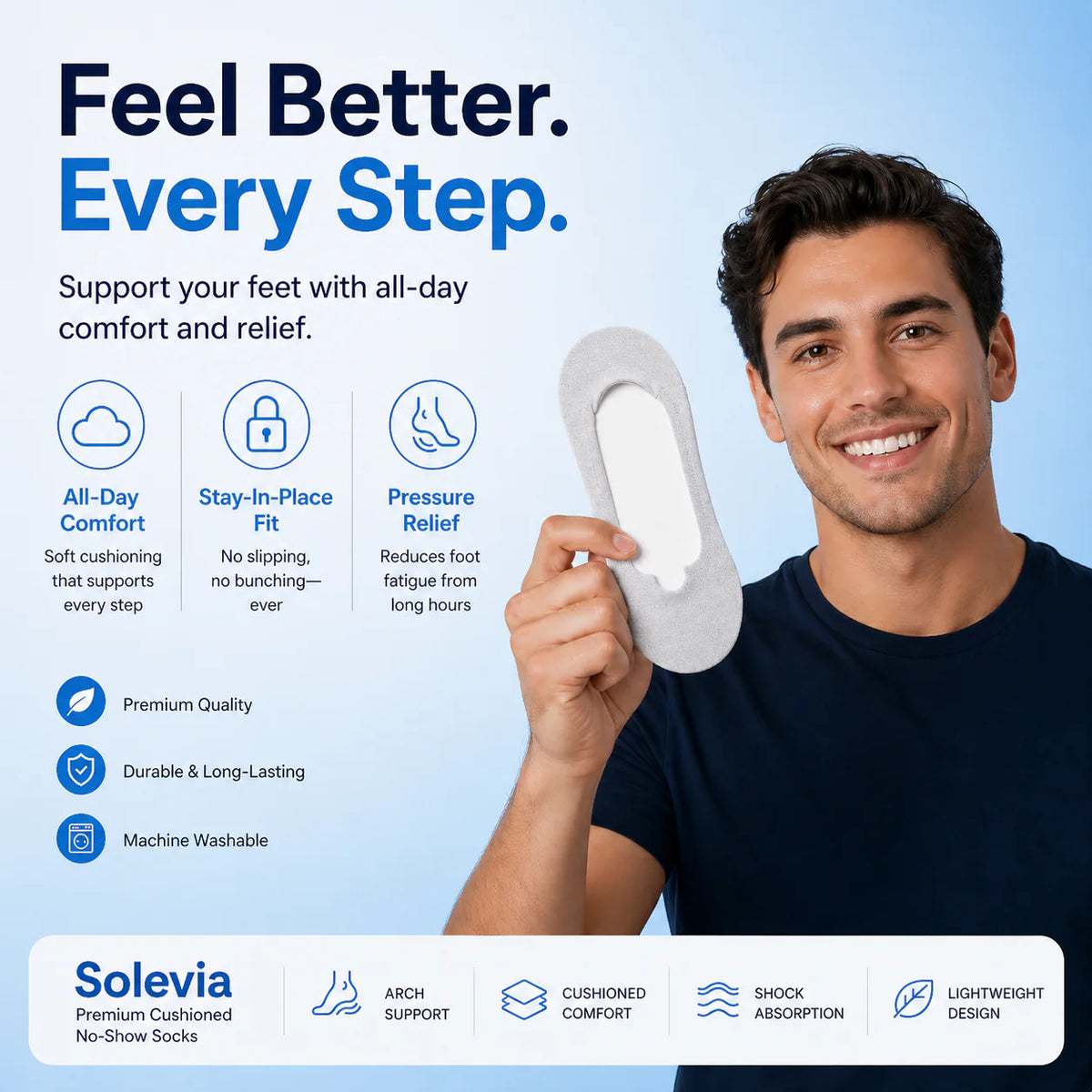 Plantar Fasciitis Relief Invisible Socks